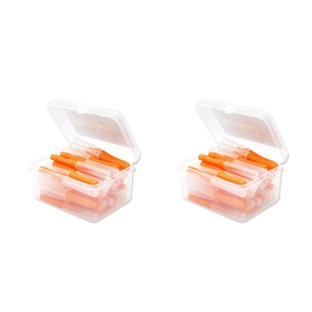 Seitruly 40 Uds cepillo interdental Push-Pull cepillos de en forma de I herramienta de higiene bucal para interiores y exteriores hogar Naranja 0.6 mm 2piezas