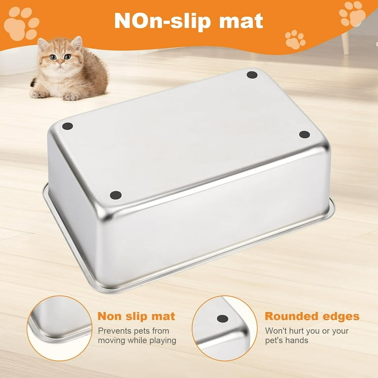 Extra Large Stainless Steel Sifting Litter Box With Lid - 23.6x16x12 Inches, For Pine Pellets, Big Cats, Anti-Leak & Low Tracking 5 thumbnail image
