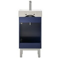 thumbnail image 4 of Design Element Stella 16.5” Bathroom Vanity in Blue with Porcelain white Vanity Top Freestanding or Wall Mounted, 4 of 13
