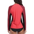 thumbnail image 2 of Charmo Womens Long Sleeve Rash Guard Striped Swim Shirts Sun Protection UPF 50+, 2 of 6