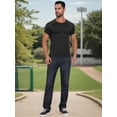 thumbnail image 5 of DARING DIVA Men's Workout Stretch Crew Neck Short Sleeve T-Shirt M Black, 5 of 7
