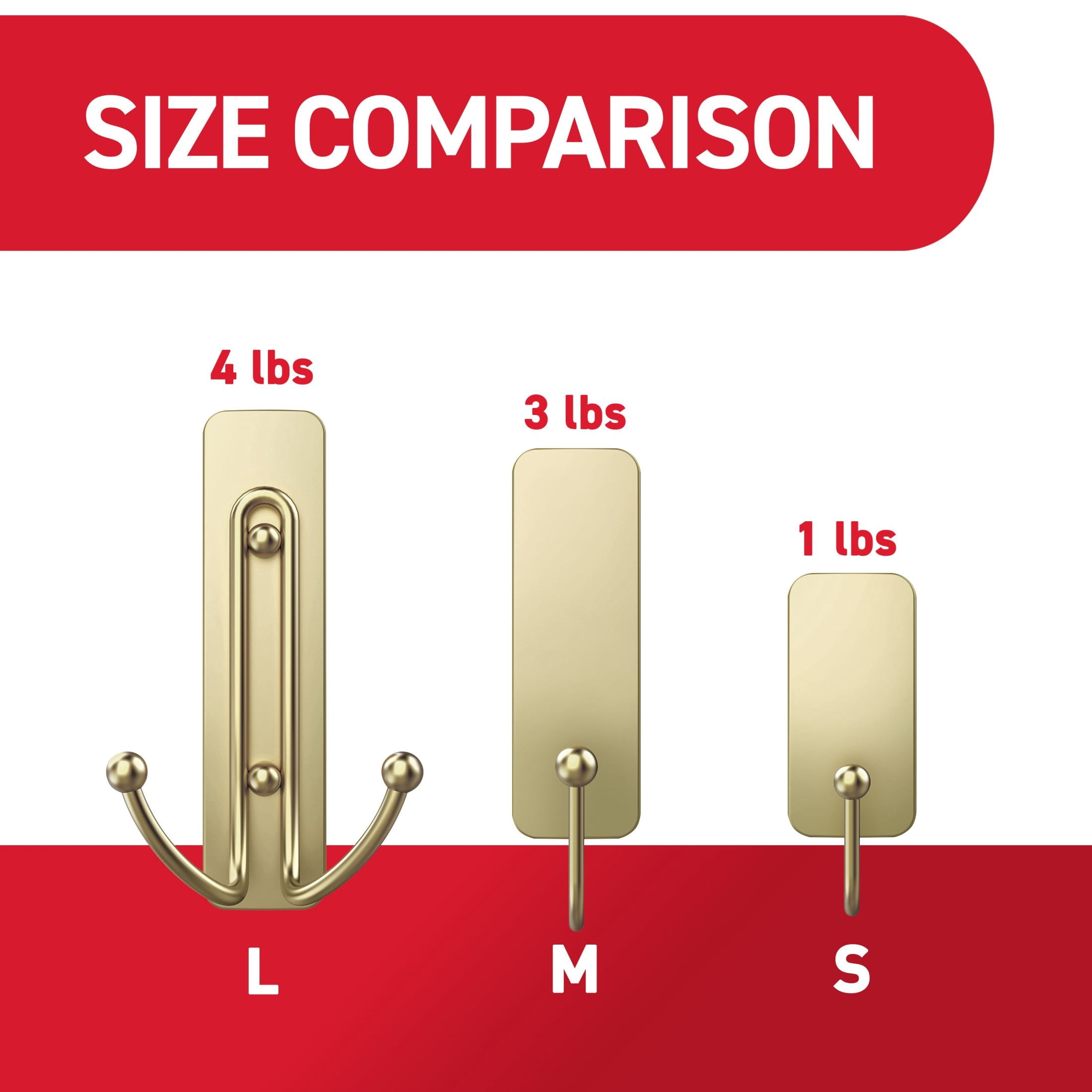 (2 pack) Command Bath Large Brass Finish Double Hook 2 Pack