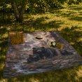 thumbnail image 7 of Black Bear Family by Forest Stream and Waterfall, Serene Wildlife Art for Bear Lovers, Warm Flannel Blanket for Cabin and Lodge, Father's Day Gift, Rustic Home Decor, 7 of 7