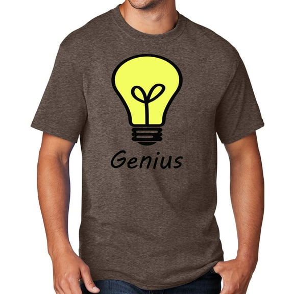 Men's Genius Lightbulb T-shirt, XL Heather Dark Chocolate - TALL