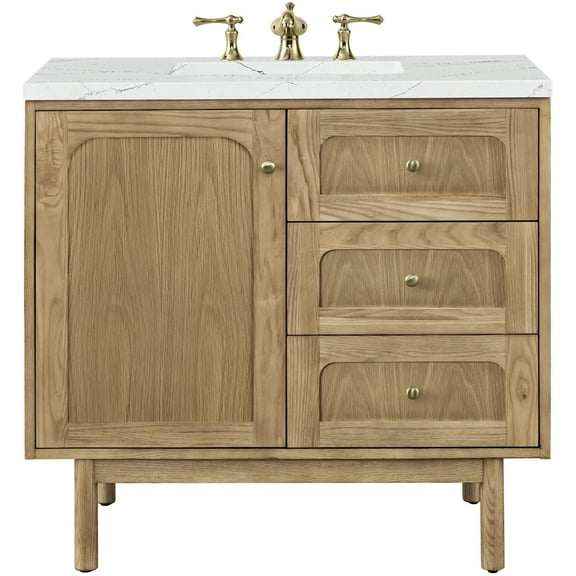 James Martin Vanities 545-V36-3Enc Laurent 36" Single Basin Poplar Wood Vanity Set - Light