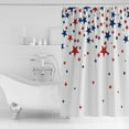 thumbnail image 2 of Independence Day Shower Curtain Red and Blue Star Patriotic Shower Curtain Fabric Bath Curtains for July 4th Holiday Patriotic Theme White Bathroom Decor Sets with Hooks Waterproof 72"x72", 2 of 6