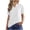 Summer Tops White, variant on Womens Waffle Spring Clothes, Short Sleeve Shirts for Women Fashion Loose Fit Solid Color Notch V Neck T-Shirts