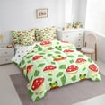 thumbnail image 3 of Manfei Green Frog Prince Bedding Comforter Set 7pcs, Jungle Cartoon Mushroom Queen Bedding Sets, Kawaii Animal Reversible Queen Sheet Sets, Super Cozy Room Decor, 3 of 7