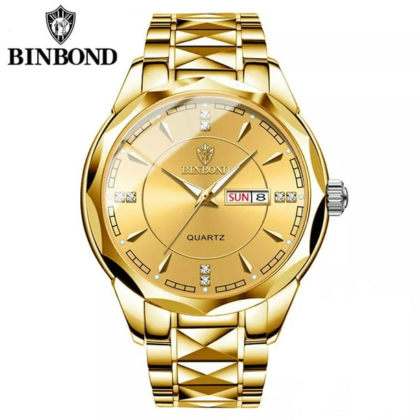 Binbond Business Gold Watch For Men Luxury Original Waterproof ...