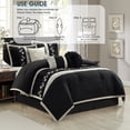 thumbnail image 6 of Lanco Silhouette Rose Floral Black 7-Piece Comforter Set, King, Embroidered, 6 of 7
