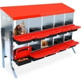 thumbnail image 1 of WhizMax Cajas Nido para Pollos, Caja Nido para Pollos, Caja Nido Enrollable con Patas, Cajas para Colocar Pollos, Caja Nido para Gallinas con Tapa para Gallinero, 10 Compartimentos, Rojo, 1 of 8