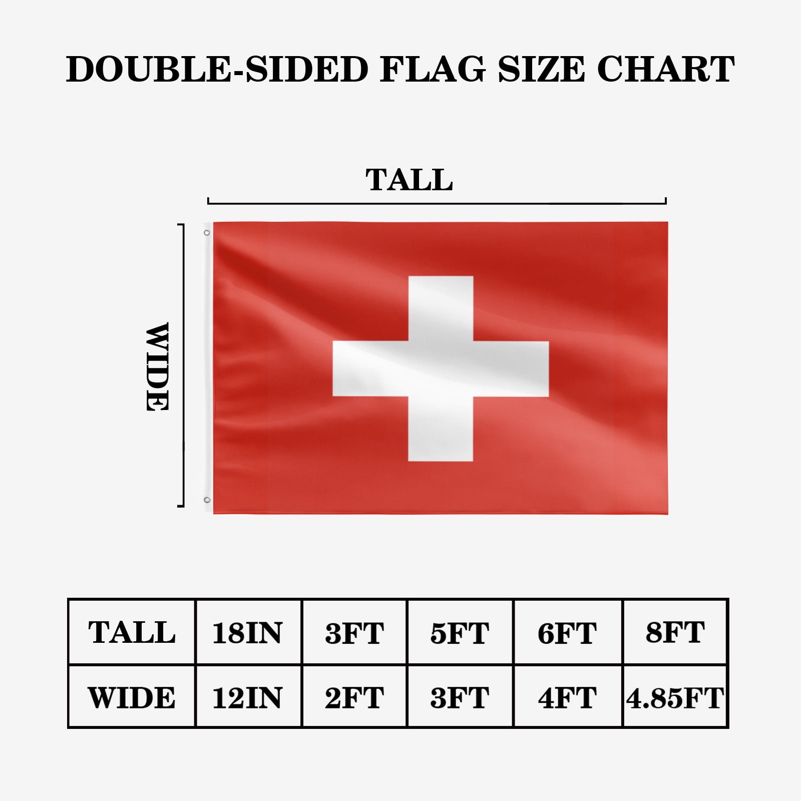 Livetty Double Sided 3 layers Flags 4x6 Ft Switzerland Flags Banner for Yard Decoration Garden Display For World Soccer Play