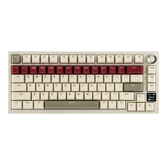EPOMAKER Ajazz AK820 PRO Wireless Gaming Keyboard with TFT Screen and Knob, Hot Swappable, 2.4GHz/USB/BT5.0, Gasket Creamy, 75% Mechanical Keyboard f