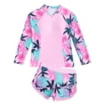 thumbnail image 3 of Ymyiu Teen Bikinis Toddler Girl Swimsuit Color Block Swimwear Girls Beach Bathing Suit Two Pieces Bikini Set Summer Size 7-8 Years (Pink,7-8 Years), 3 of 9