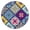 Multicolor Ethnic Geometric-1, variant on Multicolor Ethnic Geometric Patchwork Pattern Round Fitted Tablecloth with Elastic Edge,Dining Table Cover Waterproof,Outdoor Round Tablecloth for Camping,Dining,Indoor and Outdoor