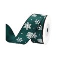 thumbnail image 1 of HEVIRGO 1 Roll Christmas Theme Wrapping Ribbon Snowflake Pattern Polyester Wedding Gift Christmas Ribbon Party Decor, 1 of 11