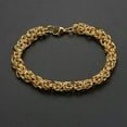 thumbnail image 3 of 6/8/10mm Stainless Steel Gold Byzantine Chain Men's Women's Bracelet Gift 7-11'', 3 of 8