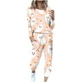 thumbnail image 2 of Cavosen Halloween Womens Two Piece Sets Casual Sets Cute Spooky Print Tracksuit Long Pants Long Sleeve Round Neck Tops Loungewear Sets with Pocket Drawstring Loose Sweatsuit Holiday, 2 of 5