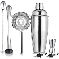 Cocktail Shaker Set & Bar Kit – 24 oz Stainless Steel Drink Mixer Martini Shaker for Bartender – Complete Cocktail Kit w/Strainer, Muddler, Alcohol Mixer Tools$$Home Decor, Kitchen, & Other