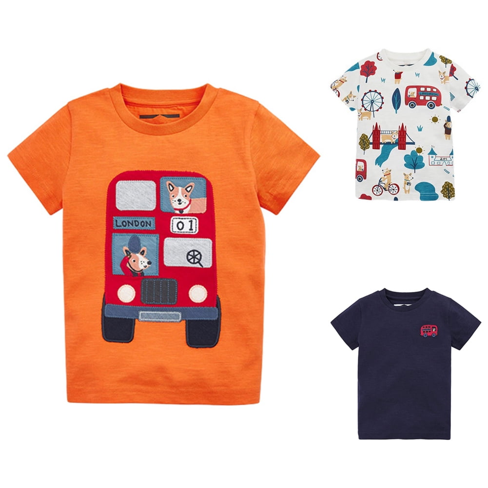 GYRATEDREAM Toddler Little Boy Car T Shirt Kid Short Sleeve Tee Top