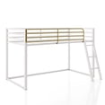 thumbnail image 2 of Furniture of America Twin Kids Junior Loft Bed with Guardrails, White and Gold Two-Tone Finish, 2 of 10