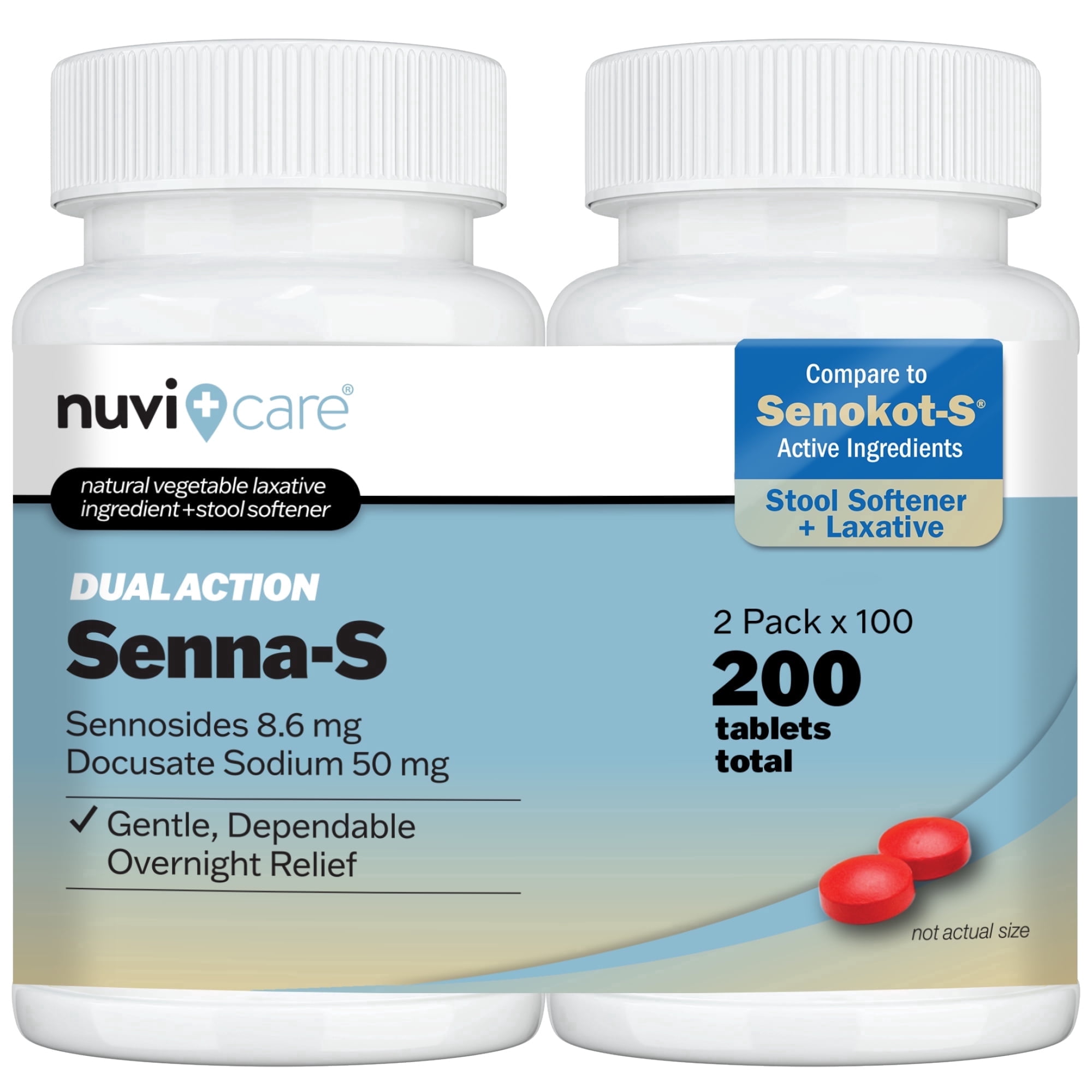 Senna Plus Tablets, 8.6-50mg, 60ct, 4 Pack, natural vegetable