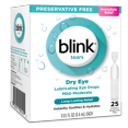 Blink tears lubricating eye drops preserative free, 25 count
