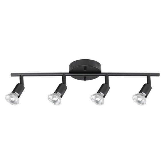 Ensemble d'éclairage sur rail à 4 lumières, collection Payton en de couleur noir mat