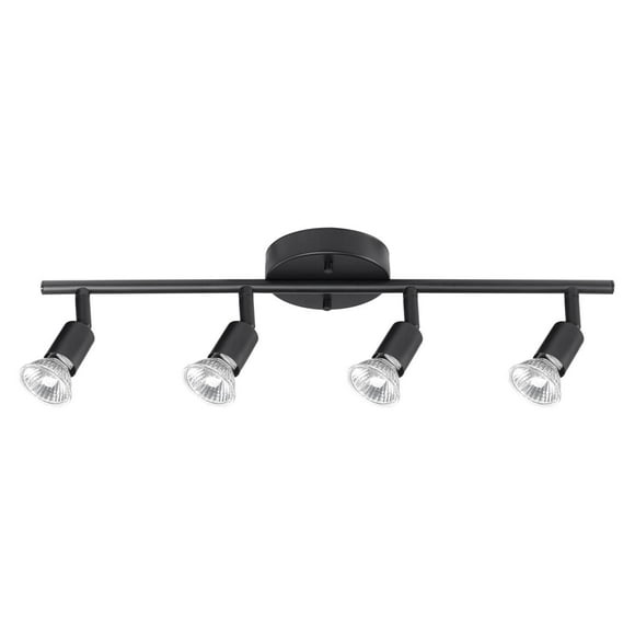 Ensemble d'éclairage sur rail à 4 lumières, collection Payton en de couleur noir mat