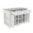 thumbnail image 6 of Dextrus Kitchen Island with Drop Leaf & Power Outlets, Kitchen Island Cart with Doors & Drawers, White, 6 of 9