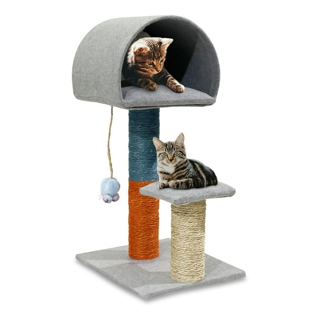Rascador para Gatos 75 cm de Alto – Juguetes para Gatos y Cama para Gato Casa para Gato, Cama y Rascador -Todo en 1 El Hogar Perfecto para tu Gato – Rascadores Gatos Incluye Catnip Líquido GOLDEN KING IGLUGRACLA