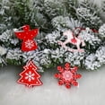 thumbnail image 5 of Norbi Wooden Christmas Ornaments Set 12 Pcs Wood Christmas Hanging Decoration Ornaments for Xmas Tree with Wood Storage Box Angels Snowflakes Elk Christmas Tree Bells Shapes Pendant Decor, 5 of 7