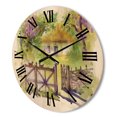 thumbnail image 3 of Designart 'Impression of Rustic Cottage In The Woods' Traditional Wood Wall Clock, 3 of 5