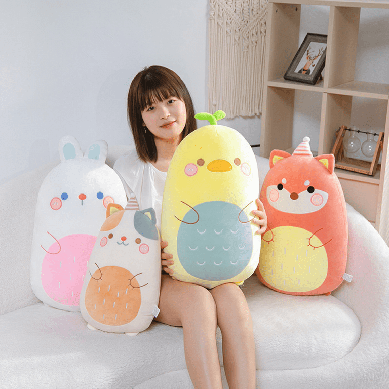 Cute Fox Plush Pillow, 23.6Fox Stuffed Animals, Soft Kawaii