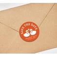 thumbnail image 3 of Darling Souvenir Round 45 Pcs Loving Swans Save The Date Stickers Personalized Bride Groom Names And Date Envelope Seals - Orange, 3 of 4