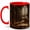 Red, variant on Gothic Library Coffee Mug, Vintage Bookshelf Reading Room Design, 11 oz Ceramic Cup
