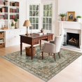 thumbnail image 6 of General Washable 5x5 Rug Square - Ultra Soft Living Room Area Rug Under Sofa Non-Slip Rugs for Bedroom Dining Room - Stain Resistant Farmhouse Decor for Family with Pets & Kids (Green, 5x5), 6 of 12
