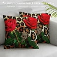 thumbnail image 3 of Orinice Leopard Pillow Cover,Red Rose Printed Throw Pillow Cover for Outdoors Car,Wild Animal Safari Cheetah Spot Decor Cushion Case ,Brown Leopard Pattern Soft Decorative Pillow Cover White, 3 of 5