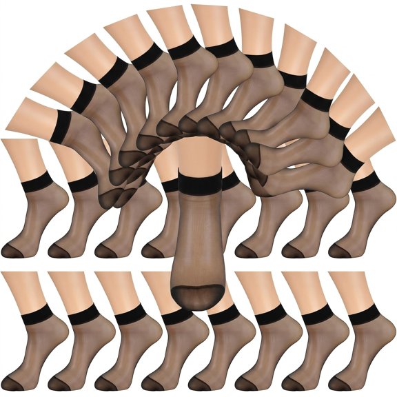 BlinkLLX 24 Pairs Women's Sheer Ankle Socks Thin Nylon Socks for Women Transparent High Hosiery Stockings for Women