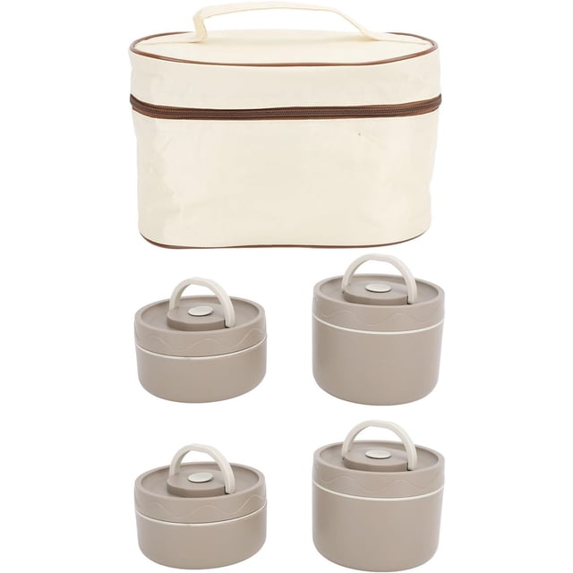Contenedor de Almuerzo Aislado, Caja Sellada de Acero Inoxidable 304 con Bolsa Térmica, Diseño Redondo a Prueba de Fugas para el Trabajo, Escuela, Comedor Al Aire Libre