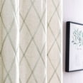 thumbnail image 6 of Curtainking Linen Curtains for Living Room 84 inch Farmhouse Diamond Embroidered Flax Window Drapes Light Filtering Grommet Curtains 2 Panels Green, 6 of 7