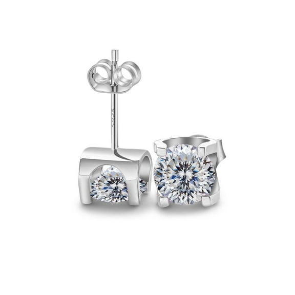 Blue Green Color Moissanite Earrings Cow Head Style S925 Silver Material