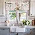 thumbnail image 2 of Easter Basket Gnome Valances for Windows Vintage Pink Blue Eggs Branch Spring Floral Linen Texture Rod Pocket Curtain Valance Window Treatment Short Curtains for Kitchen Living Room, 58"x16", 2 of 9