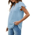 thumbnail image 2 of Fantaslook Blouses for Women Dressy V Neck Ruffle Sleeve Summer Tops Casual Flowy Shirts, 2 of 7
