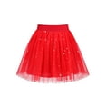 thumbnail image 2 of Girls Skirt Red Sparkle Glitter Star Moon Ballet Tutu Tulle Elastic Party 11-12 Years, 2 of 5