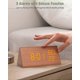 thumbnail image 5 of Wooden Digital Alarm Clock, Digital Clock with Snooze/Date/Temperature and Humidity- Brown, 5 of 5