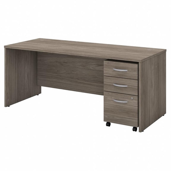 Studio C 72W x 30D Office Desk with Drawers in Modern Hickory - Engineered Wood