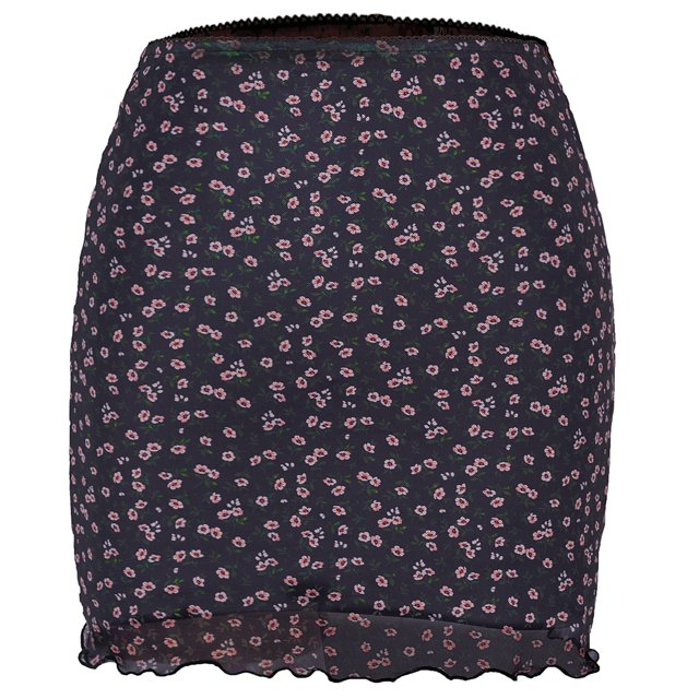 Falda casual estampada Falda mini de cintura alta Faldas cortas para mujer (Azul marino M) FLhrweasw Para estrenar