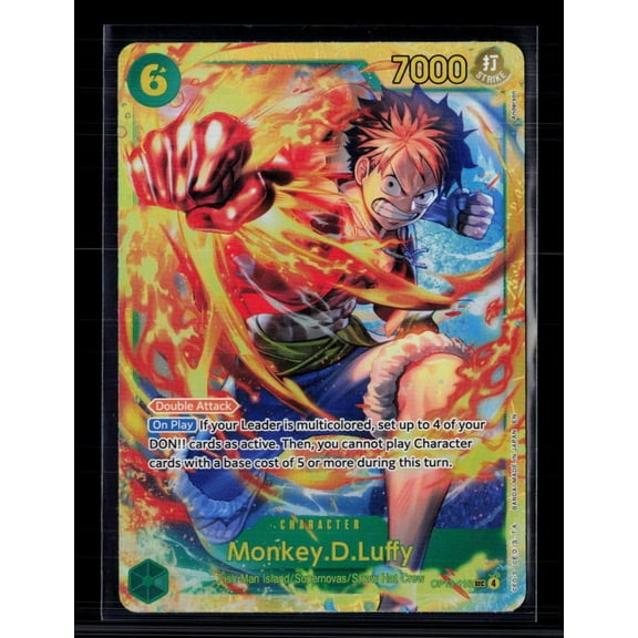 Lightly Played Excellent One Piece Card Game Romance Dawn Monkey.D.Luffy Carrying On His Will OP13-118 Holo