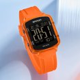 thumbnail image 5 of Digital Watches for Men Women Waterproof Unique Rectangle Watch Stopwatch Countdown Alarm Analog Silicone Strap Transparent Case, 5 of 8